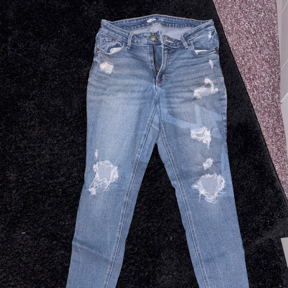 Old Navy Light Blue High-Rise Distressed Skinny Jeans